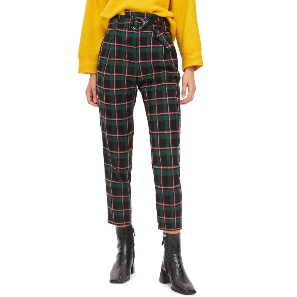 Topshop tartan plaid pants